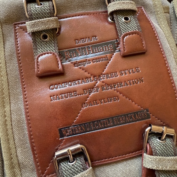 RU YI HUANG WESTERN US CATTLE SUBPACKAGE MESSENGER SATCHEL CANVAS NEVER USED - Picture 3 of 12